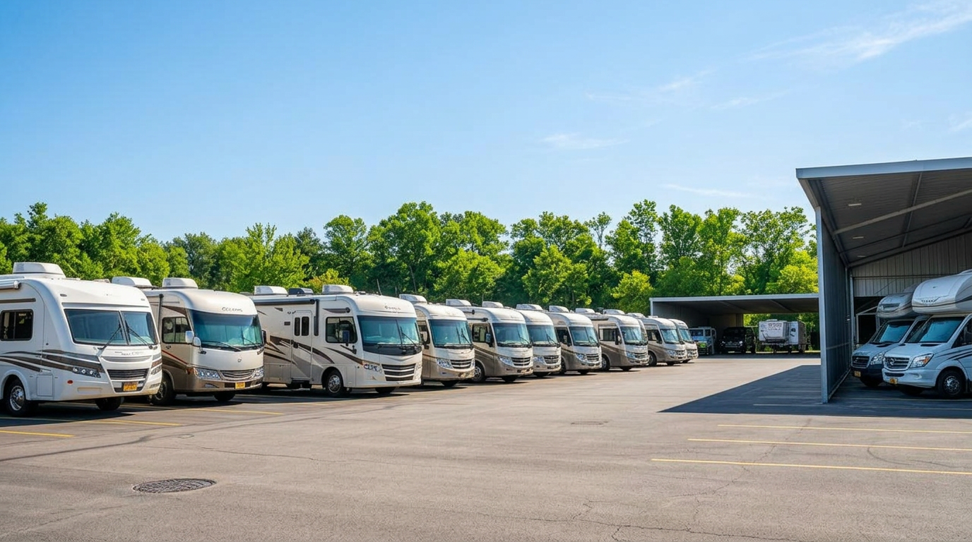 Cover image for the article “Covered vs. Uncovered RV Storage: Which Is Right for You?”